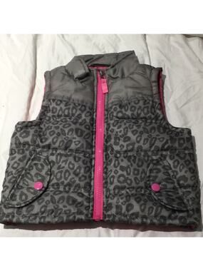 Pink platinum 2t grey pink animal print vest nwot